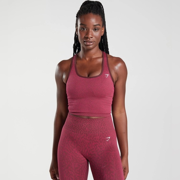 Gymshark Adapt Animal Seamless Crop Tank - Reef Ruby Brown, size small - Picture 1 of 7